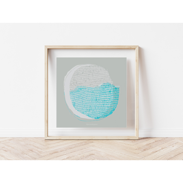 Fomu illustrations | The earth, blue ocean | 50x50cm アート