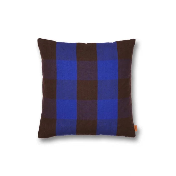 ferm LIVING (ファームリビング) | GRAND CUSHION check (chocolate x bright blue / rose x rust) | クッション  北欧