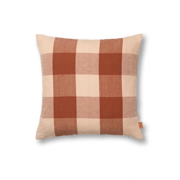 ferm LIVING (ファームリビング) | GRAND CUSHION check (chocolate x bright blue / rose x rust) | クッション  北欧