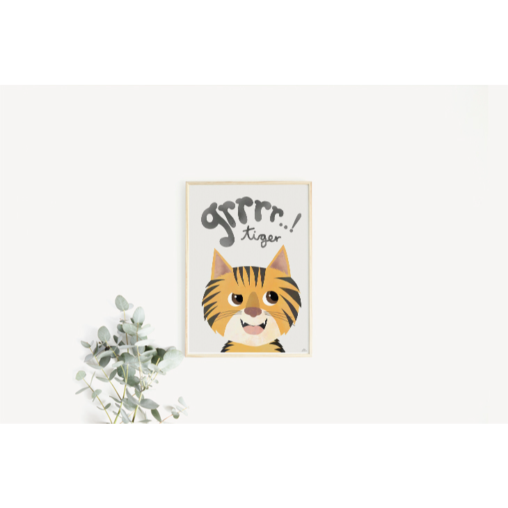 Willero Illustration | Tiger | 50x70cm アートプリント/ポスター | 北欧 シンプル アート インテリア おしゃれ