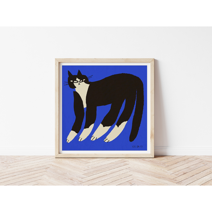 THE POSTER CLUB x Eniko Katalin Eged | Cat in Blue | 50x50cm アートプリント/アートポスター 北欧 デンマーク