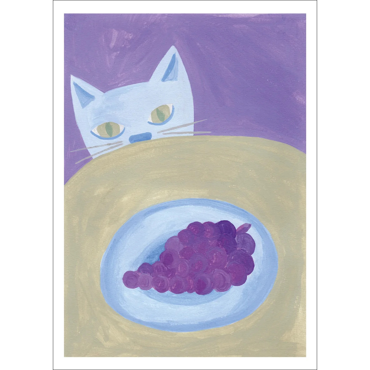 Iga Kosicka | Cat Likes Grapes | アートプリント/アートポスター 北欧 デンマーク