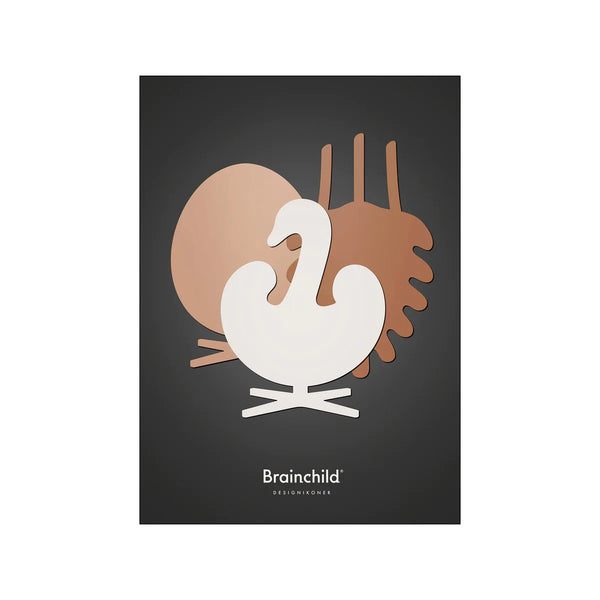 BRAINCHILD | EGG, PINE CONE, SWAN (dark grey) | 50x70cm アートプリント/アートポスター