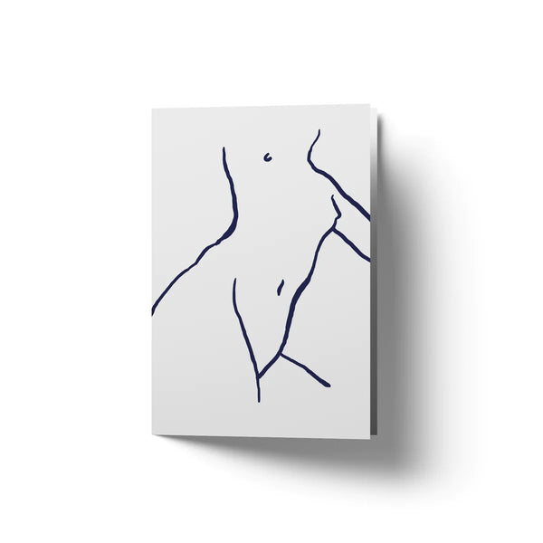 BY GARMI | Blue Sketch | A6 グリーティングカード  アートカード 白色封筒付き