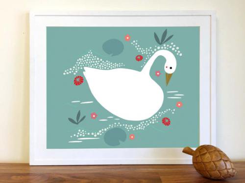 【SALE 30%OFF】GINGIBER | ENCHANTED SWAN ART PRINT | アートプリント/ポスター【レターサイズ】