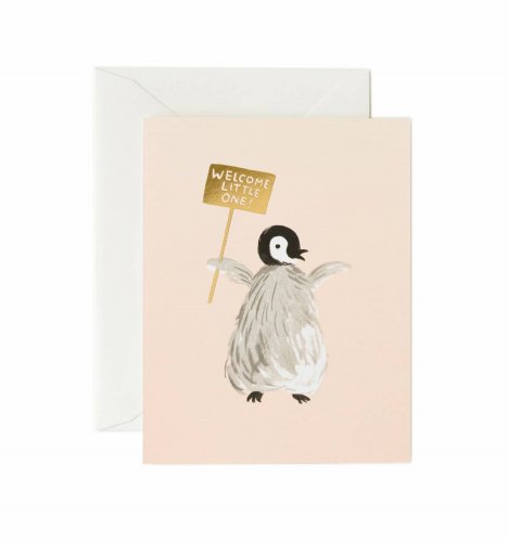 RIFLE PAPER CO. | WELCOME PENGUIN (GCK014) | 出産祝い | グリーティングカード