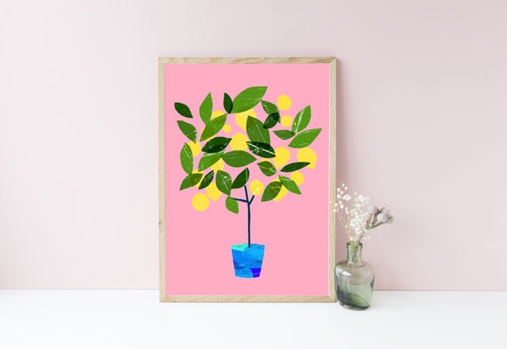 ANEK | Meyer Lemon Tree Citrus Poster | アートプリント/ポスター (50x70cm)【北欧 カフェ レストラン インテリア おしゃれ】