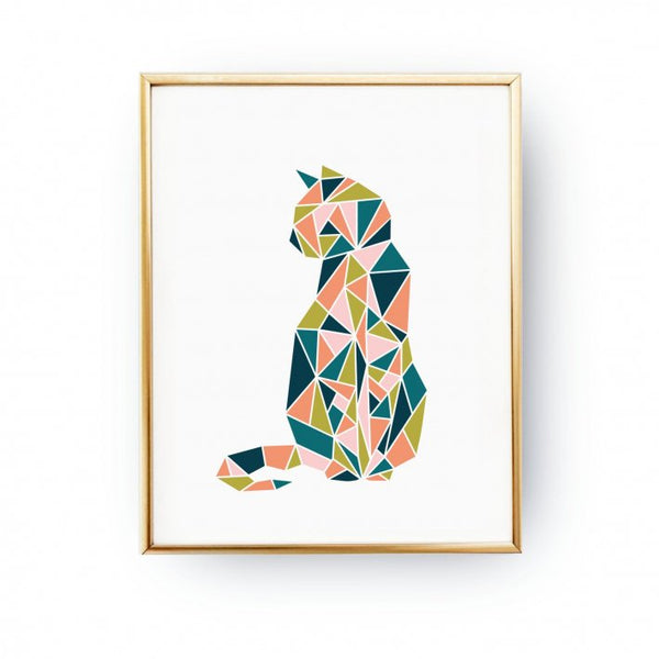 LOVELY POSTERS | GEOMETRIC CAT PRINT | A3 アートプリント/ポスター【北欧 シンプル おしゃれ】