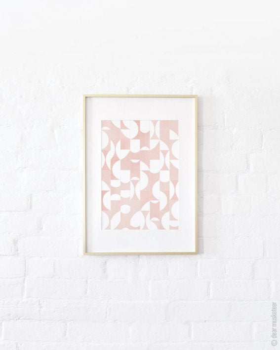 dear musketeer | GEOMETRIC BLUSH TILES ABSTRACT PRINT | A3 アートプリント/ポスター