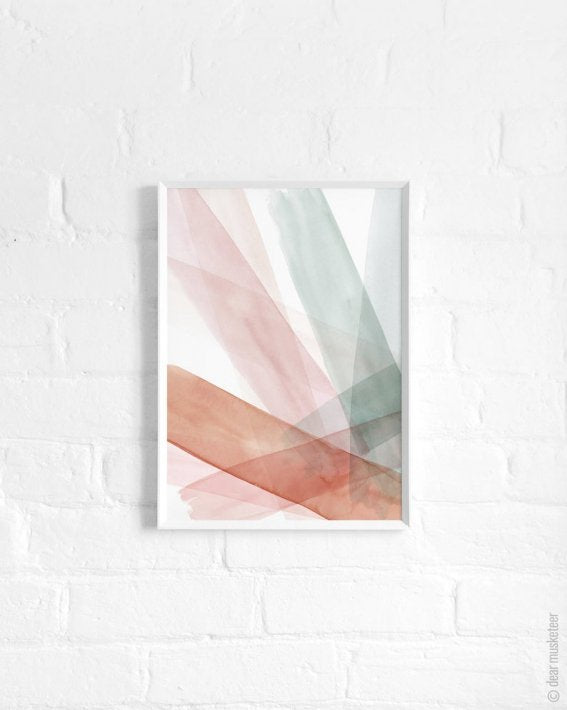 dear musketeer | PASTEL STRIPES ABSTRACT 1 PRINT | A3 アートプリント/ポスター 【北欧 リビング インテリア】