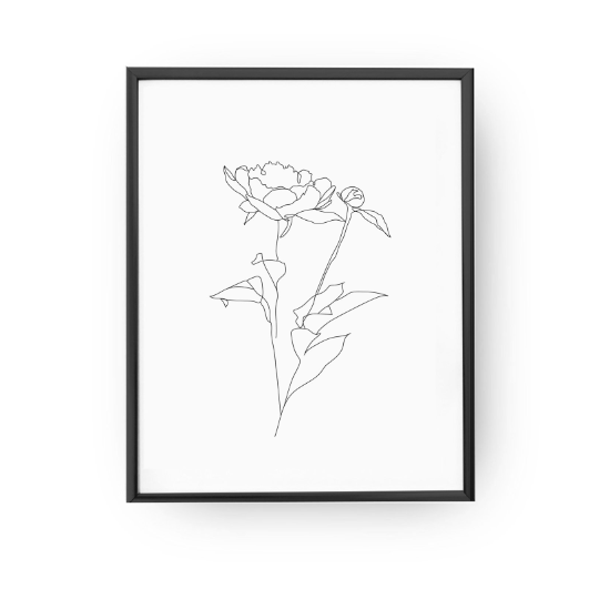 LOVELY POSTERS | PEONY LEAVES ONE BUD PRINT | A3 アートプリント/ポスター【北欧 シンプル おしゃれ】