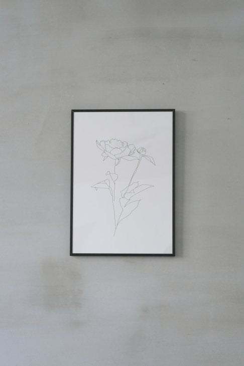 LOVELY POSTERS | PEONY LEAVES ONE BUD PRINT | A3 アートプリント/ポスター【北欧 シンプル おしゃれ】