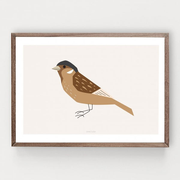 MICUSH | BIRD - SPARROW ART PRINT (AP066) | アートプリント/ポスター (30x40cm)