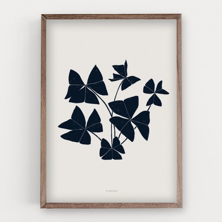 MICUSH | BOTANICAL SILHOUETTE - FALSE SHAMROCK ART PRINT (AP148) | アートプリント/ポスター (30x40cm)