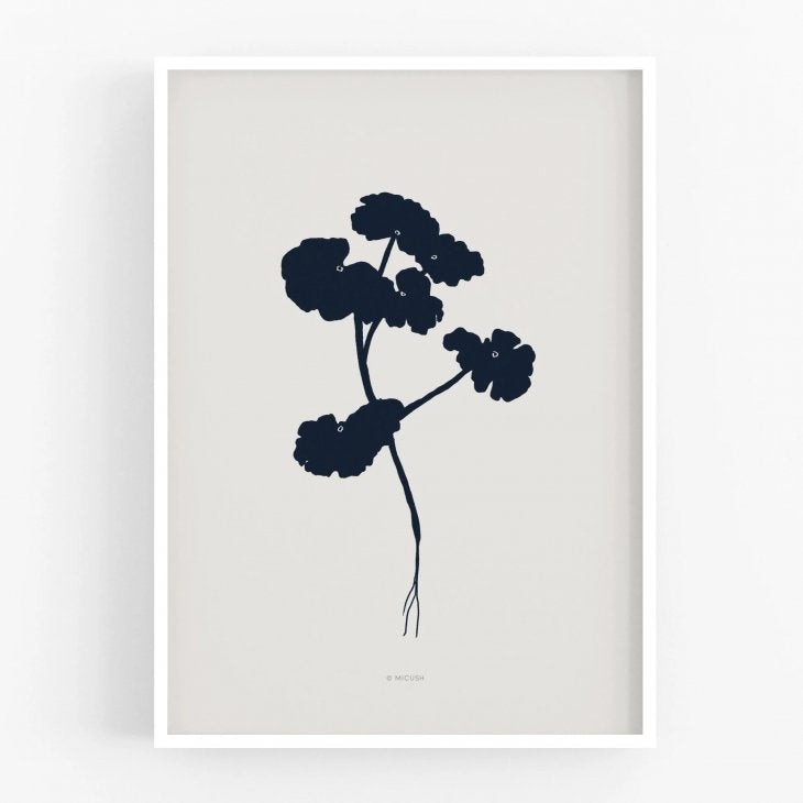 MICUSH | BOTANICAL SILHOUETTE - PELARGONIUM PLANT ART PRINT (AP144) | アートプリント/ポスター (30x40cm)