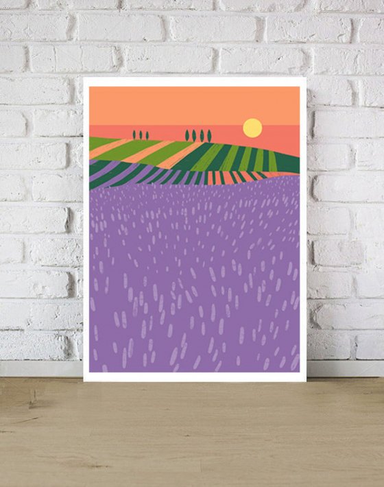 ANEK | Lavender Fields Poster | アートプリント/ポスター (50x70cm)【北欧 カフェ レストラン インテリア  おしゃれ】