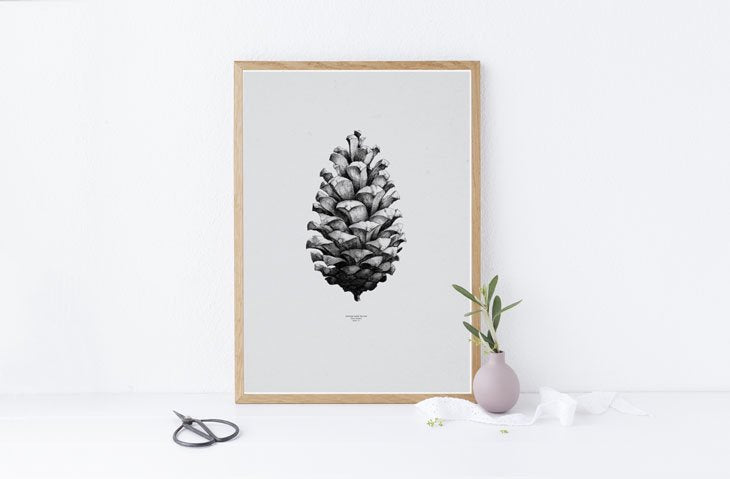 PAPER COLLECTIVE | PINE CONE (grey) | アートプリント/アートポスター (50x70cm)【北欧 シンプル インテリア おしゃれ】