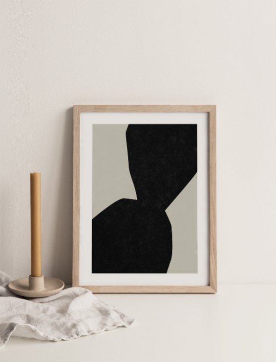 CARO CARO PRINTS | Black & Beige Art Print (GMTC-4001) | アートプリント/アートポスター (30x40cm) 北欧 アブストラクト