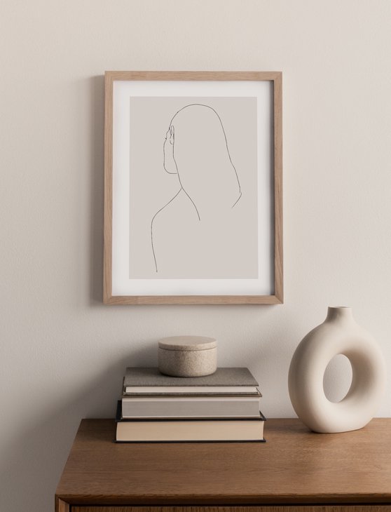 CARO CARO PRINTS | Woman Portrait Art Print (MODM-4301) | アートプリント/アートポスター (30x40cm) 北欧 アブストラクト