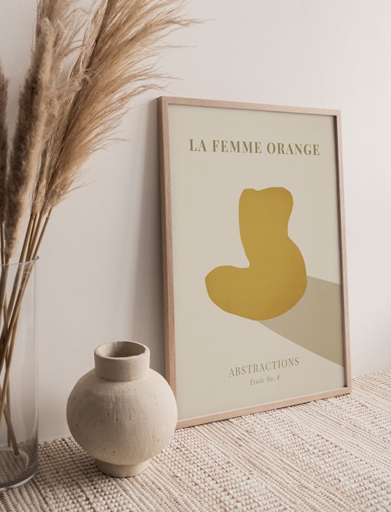 CARO CARO PRINTS | Orange Nude Art Print (FGRT-06) | アートプリント/アートポスター (30x40cm) 北欧 アブストラクト