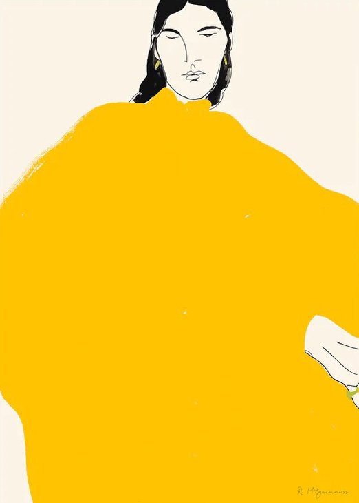 The Poster Club x Rosie McGuinness | Yellow Dress | 30x40cm アートプリント/アートポスター 北欧 デンマーク