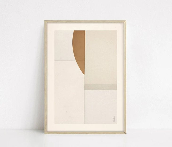 CARO CARO PRINTS | Cream & Brown Textured Art Print (MNLT-09) | アートプリント/アートポスター (30x40cm) 北欧