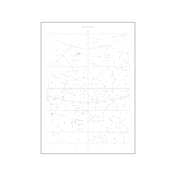 BY GARMI | Star Constellations SILVER | アートプリント/ポスター (50x70cm) | 北欧 シンプル アート インテリア おしゃれ