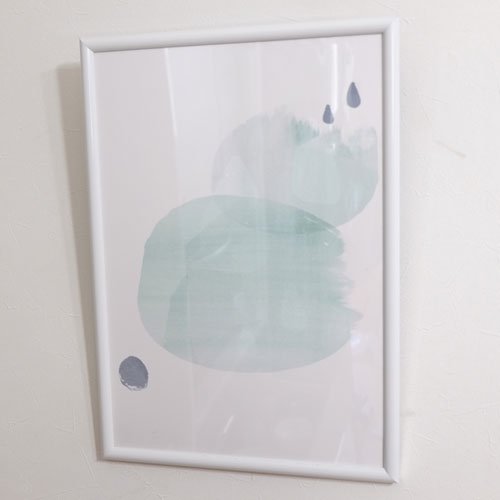 AMMIKI | ABSTRACT ORGANIC SHAPES - CIRCLES, RAIN | A3 アートプリント/ポスター (soft green)