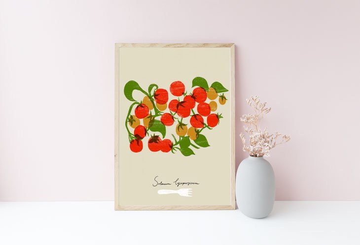 ANEK | CHERRY TOMATOES - FOOD PRINT | アートプリント/ポスター (50x70cm)【北欧 カフェ レストラン  インテリア おしゃれ】