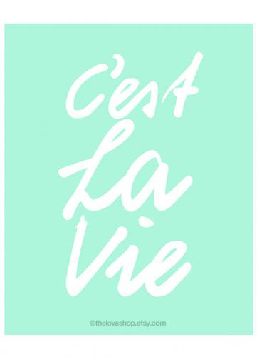 THE LOVE SHOP | CEST LA VIE (Fresh Mint Green and White) | A4 アートプリント/ポスター