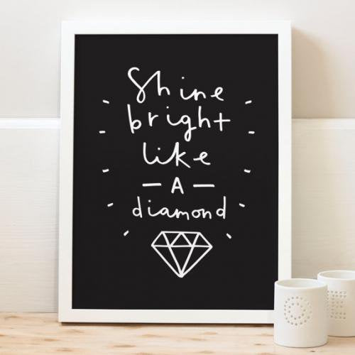 OLD ENGLISH CO. | SHINE BRIGHT LIKE A DIAMOND (WHITE/BLACK BACKGROUND) | A4 アートプリント/ポスター