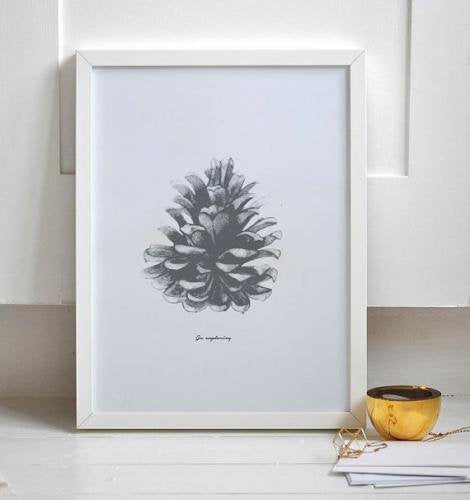 LOVELY POSTERS | PINE CONE PRINT | かっこいい 人気 レトロ モダン 白黒 モノクロ モノトーン